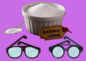 Remove Scratches from Plastic Lens Glasses with with Baking soda