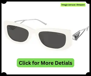 Prada PR14YS Rectangle Sunglasses for Women +BUNDLE with Designer iWear Care Kit
